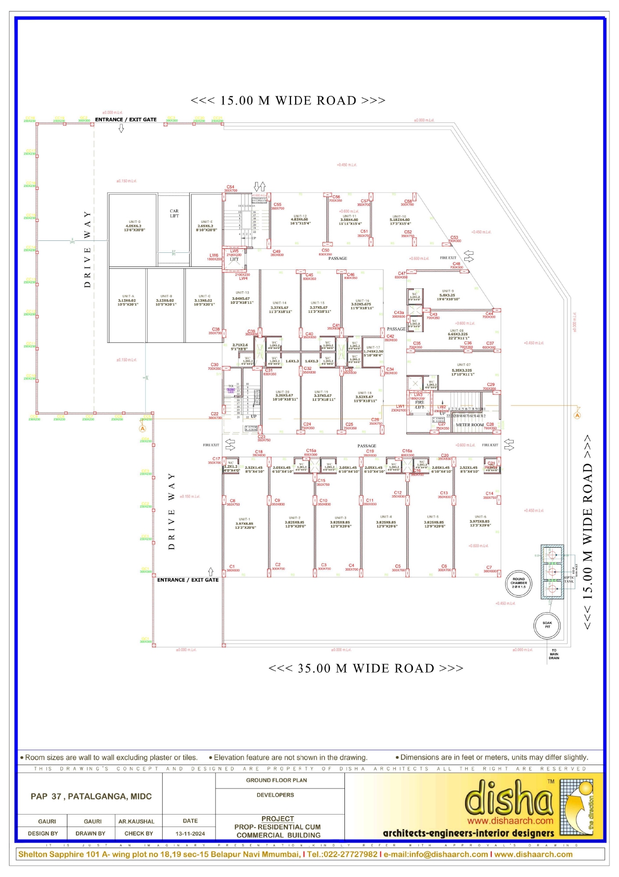 Commercial floor plan layout of Dhoondiraj Commercial Complex Rasayani